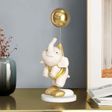 Maxbell Elephant Statues Animals Figurines Resin Crafts for Home Porch gold 45cm