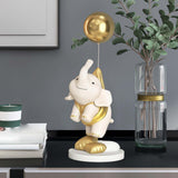 Maxbell Elephant Statues Animals Figurines Resin Crafts for Home Porch gold 45cm