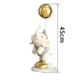Maxbell Elephant Statues Animals Figurines Resin Crafts for Home Porch gray 45cm