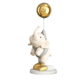 Maxbell Elephant Statues Animals Figurines Resin Crafts for Home Porch gray 45cm