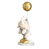 Maxbell Elephant Statues Animals Figurines Resin Crafts for Home Porch gray 45cm