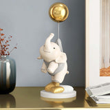 Maxbell Elephant Statues Animals Figurines Resin Crafts for Home Porch gray 45cm