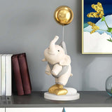 Maxbell Elephant Statues Animals Figurines Resin Crafts for Home Porch gray 45cm
