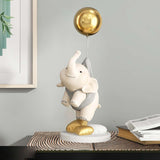 Maxbell Elephant Statues Animals Figurines Resin Crafts for Home Porch gray 45cm