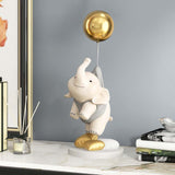 Maxbell Elephant Statues Animals Figurines Resin Crafts for Home Porch gray 45cm