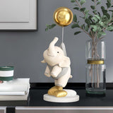 Maxbell Elephant Statues Animals Figurines Resin Crafts for Home Porch gray 45cm