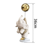 Maxbell Elephant Statues Animals Figurines Resin Crafts for Home Porch brown 36cm