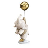 Maxbell Elephant Statues Animals Figurines Resin Crafts for Home Porch brown 36cm