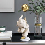 Maxbell Elephant Statues Animals Figurines Resin Crafts for Home Porch brown 36cm