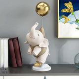 Maxbell Elephant Statues Animals Figurines Resin Crafts for Home Porch brown 36cm