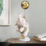 Maxbell Elephant Statues Animals Figurines Resin Crafts for Home Porch brown 36cm