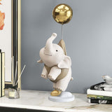 Maxbell Elephant Statues Animals Figurines Resin Crafts for Home Porch brown 36cm