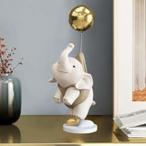 Maxbell Elephant Statues Animals Figurines Resin Crafts for Home Porch brown 36cm