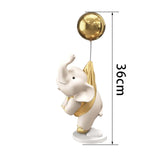 Maxbell Elephant Statues Animals Figurines Resin Crafts for Home Porch gold 36cm