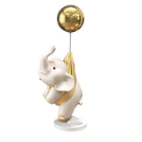 Maxbell Elephant Statues Animals Figurines Resin Crafts for Home Porch gold 36cm