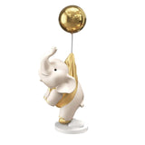 Maxbell Elephant Statues Animals Figurines Resin Crafts for Home Porch gold 36cm