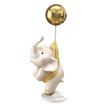 Maxbell Elephant Statues Animals Figurines Resin Crafts for Home Porch gold 36cm