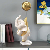 Maxbell Elephant Statues Animals Figurines Resin Crafts for Home Porch gold 36cm