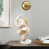 Maxbell Elephant Statues Animals Figurines Resin Crafts for Home Porch gold 36cm