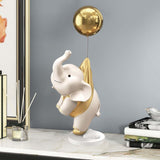 Maxbell Elephant Statues Animals Figurines Resin Crafts for Home Porch gold 36cm