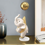 Maxbell Elephant Statues Animals Figurines Resin Crafts for Home Porch gold 36cm
