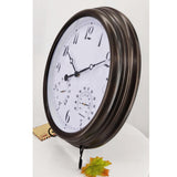 Maxbell Outdoor Clock Display Temperature and Humidity Wall Clock for Bathroom