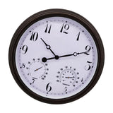 Maxbell Outdoor Clock Display Temperature and Humidity Wall Clock for Bathroom