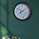 Maxbell Outdoor Clock Display Temperature and Humidity Wall Clock for Bathroom