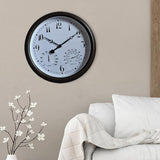 Maxbell Outdoor Clock Display Temperature and Humidity Wall Clock for Bathroom