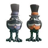 Maxbell Halloween Cartoon Crow Statue Animal Figurines Bird Sculpture for Decor Home Purple