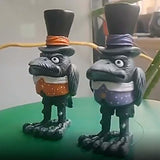 Maxbell Halloween Cartoon Crow Statue Animal Figurines Bird Sculpture for Decor Home Purple