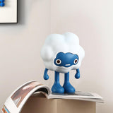 Maxbell Adorable Cartoon Personifies Statue Ornament for Restaurant Entrance Blue