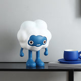 Maxbell Adorable Cartoon Personifies Statue Ornament for Restaurant Entrance Blue