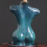 Maxbell Creative Backflow Incense Burner Home Decor Figurine Craftwork  Blue