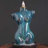 Maxbell Creative Backflow Incense Burner Home Decor Figurine Craftwork  Blue