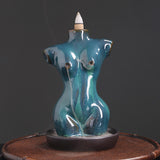 Maxbell Creative Backflow Incense Burner Home Decor Figurine Craftwork  Blue
