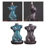 Maxbell Creative Backflow Incense Burner Home Decor Figurine Craftwork  Blue