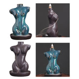 Maxbell Creative Backflow Incense Burner Home Decor Figurine Craftwork  Blue