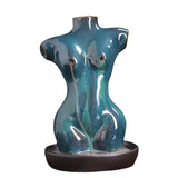 Maxbell Creative Backflow Incense Burner Home Decor Figurine Craftwork  Blue