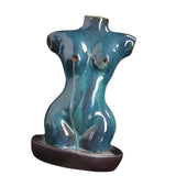 Maxbell Creative Backflow Incense Burner Home Decor Figurine Craftwork  Blue