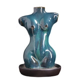 Maxbell Creative Backflow Incense Burner Home Decor Figurine Craftwork  Blue