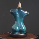 Maxbell Creative Backflow Incense Burner Home Decor Figurine Craftwork  Blue