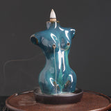 Maxbell Creative Backflow Incense Burner Home Decor Figurine Craftwork  Blue