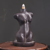 Maxbell Creative Backflow Incense Burner Home Decor Figurine Craftwork  Black