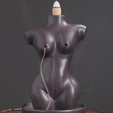 Maxbell Creative Backflow Incense Burner Home Decor Figurine Craftwork  Black