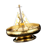Maxbell Portable Coil Holder Stand Ornaments Desktop Household Patio Bedroom Gold