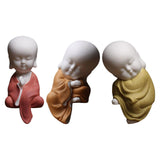 Maxbell Small Buddha Monk Statue Collections Crafts Garden Desktop Car Red