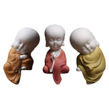 Maxbell Small Buddha Monk Statue Collections Crafts Garden Desktop Car Red