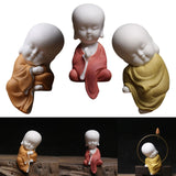 Maxbell Small Buddha Monk Statue Collections Crafts Garden Desktop Car Red