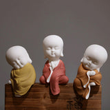 Maxbell Small Buddha Monk Statue Collections Crafts Garden Desktop Car Red